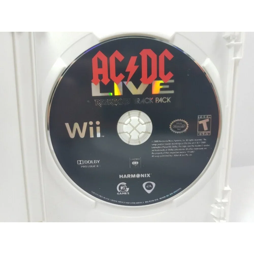 Wii Rock Band Track Pack AC/DC Live 2008 Disc Case Cover Art